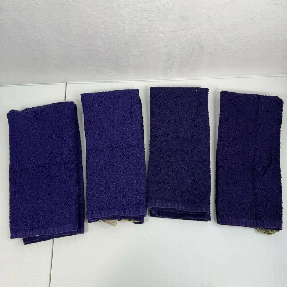 Vintage Cotton Fruit Purple Kitchen Bathroom Hand Towel Set Of 4 Used‎